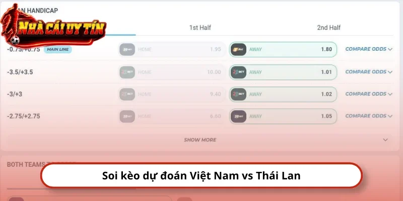 Soi kèo dự đoán Việt Nam vs Thái Lan